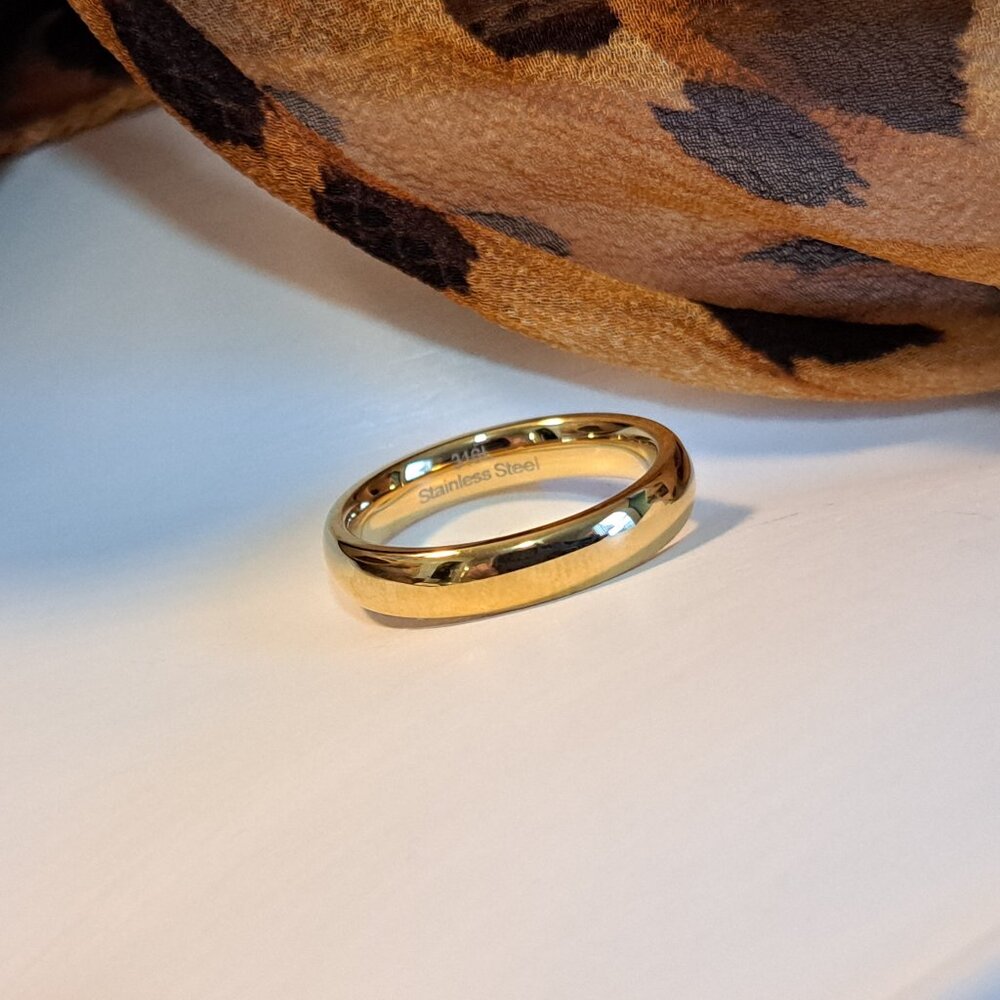 Gold Stainless Steel Wedding Band